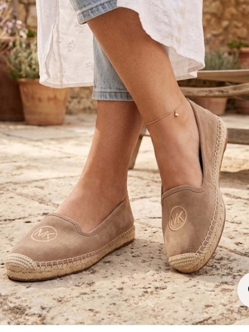 Michael Kors Women's Beige Suede Espadrille Flats size 6.5